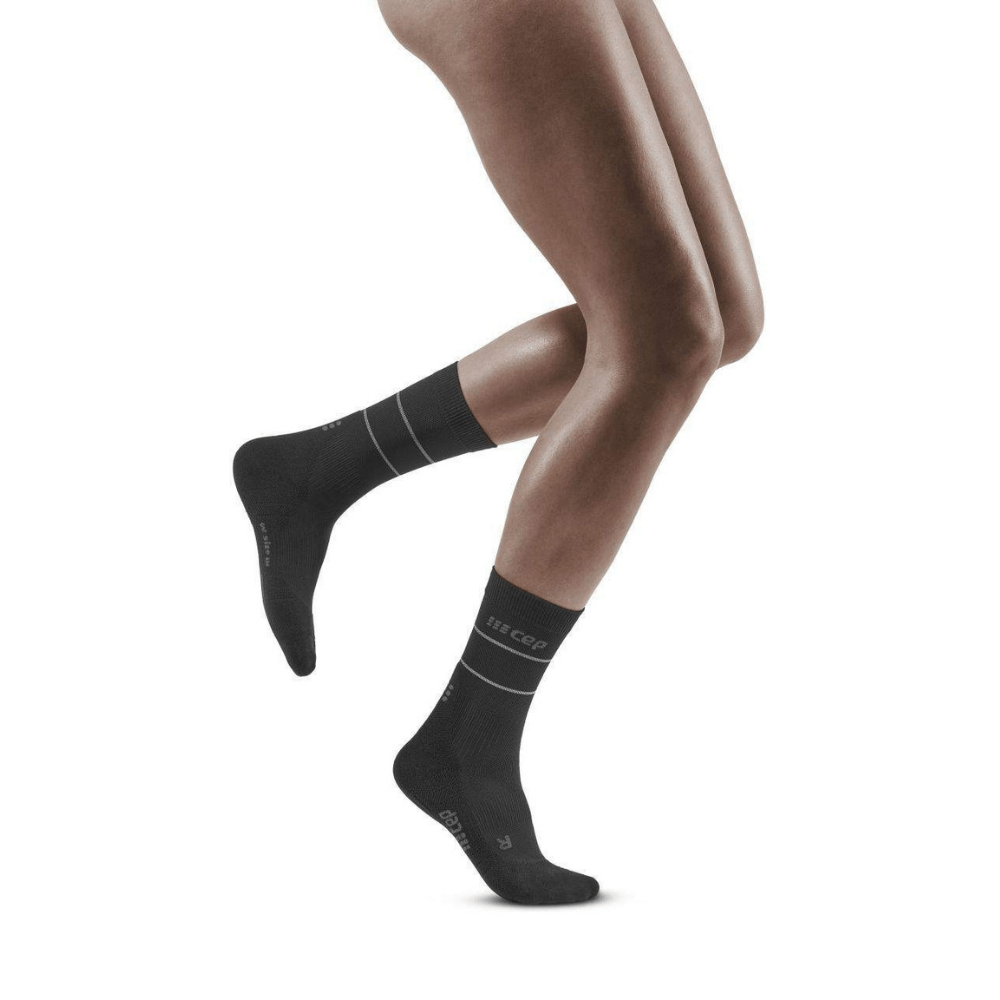 Reflective Mid Cut Compression Socks - Women